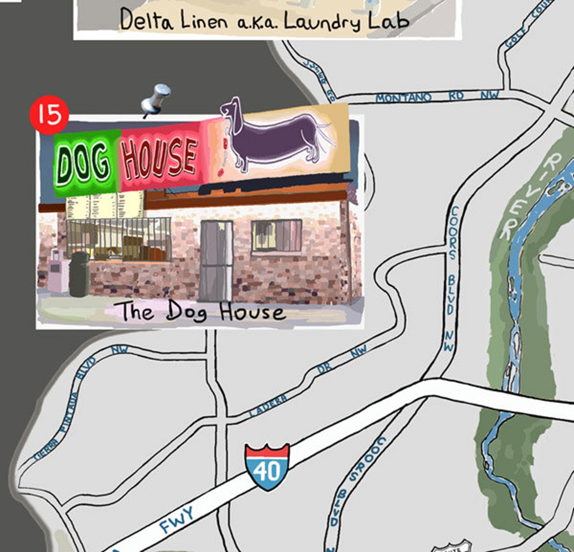 Breaking bad map illustration print fan art tv television hollywood