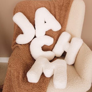 ALPHABET PILLOW. Embroidered Letter Pillow, Initial Pillow Accessory for Kids & Nursery Decor, Personalized Baby Pillows in Multiple Colors