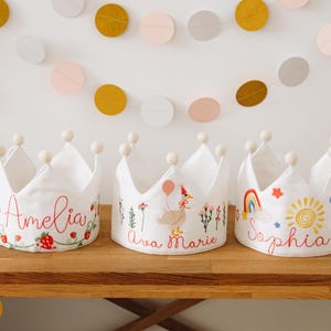 Keepsake for 1-st Birthday Party. Birthday Crowns For Girls & Boys. Toddler Crown With Name. 1st Birthday Crown. One Silly Goose Decoration.