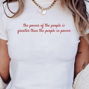 Y2K Style Resist Baby Tee: Power To The People, 90s Fashion