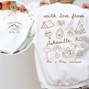 Benutzerdefinierte Lager Junggesellinnenparty Sweatshirt, Bergbraut Pullover Lager, benutzerdefinierte Wandern Brautparty Geschenke, See unter dem Motto Bach Party Braut T-Shirt