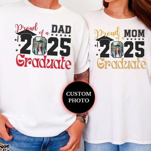 Personalisiertes 2025 Graduate T-Shirt: Benutzerdefiniertes Foto Familien Abschluss T-Shirt