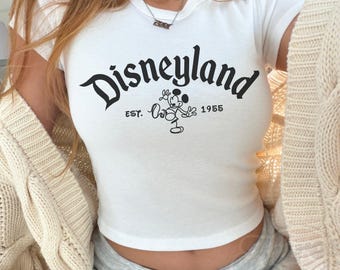 Vintage Disneyland Mickey Baby Tee, Bella Canvas Disneyland Y2k 90s Style Disney Trip Baby Tee