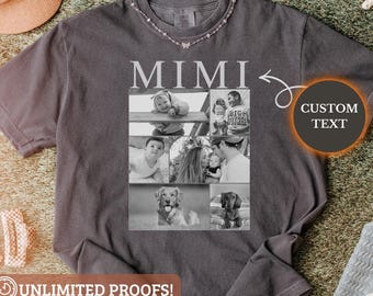 Personalized Comfort Colors Mimi Shirt: Custom Grandkids Photo Gift