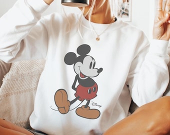Moletom vintage do Mickey Mouse da Disney, camiseta vintage do Mickey Mouse da Disney, moletom de férias da Disneyworld, suéter retrô da Disney