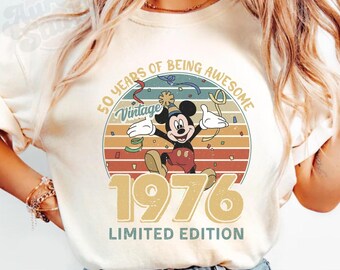 Comfort Colors® 50th Birthday Disney Trip Shirt, 1976 Limited Edition Mickey T-shirt, Disneyland Birthday Trip Retro Mickey Tee