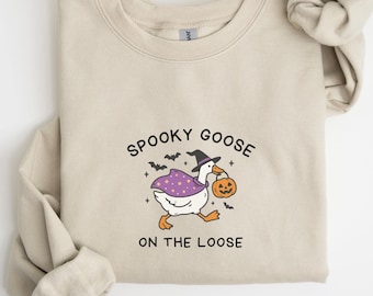 Spooky Goose Sweatshirt, Halloween Spooky Season Geese Fall Autumn Spooky Goose Hoodie, Silly Goose Halloween Sweatshirt, Gift For Halloween
