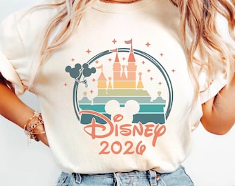 Comfort Colors® Disney 2026 familjesemester 2026 skjortor, Disneyresa 2026 skjorta, Disneyland t-shirt, Disneyworld gruppmatchande t-shirts