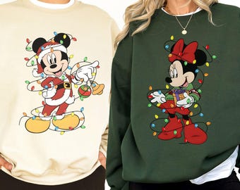 Mickey Minnie Mouse Christmas Sweatshirt Disney Christmas Vacation Family Matching Sweaters Couple Matching Disney Christmas Crew