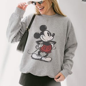 Retro Mickey Mouse Sweatshirt, Vintage Mickey Sweatshirt, Disney Vacation Sweater, Mickey and Minnie Sweatshirt, Classic Mickey Sweater