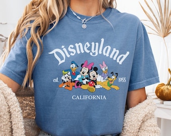 Koszulka Comfort Colors® Disneyland Est 1955, Koszulki grupowe Disneyland California, Koszulka Disneyworld Trip, Koszulka Myszka Miki i Przyjaciele Disney Trip