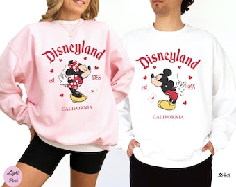 Moletom de Dia dos Namorados para Casal de Ratos – Camiseta Mágica para o Dia dos Namorados, Moletom Combinando com a Disneylândia, Suéter de Aniversário, Camisetas de Lua de Mel