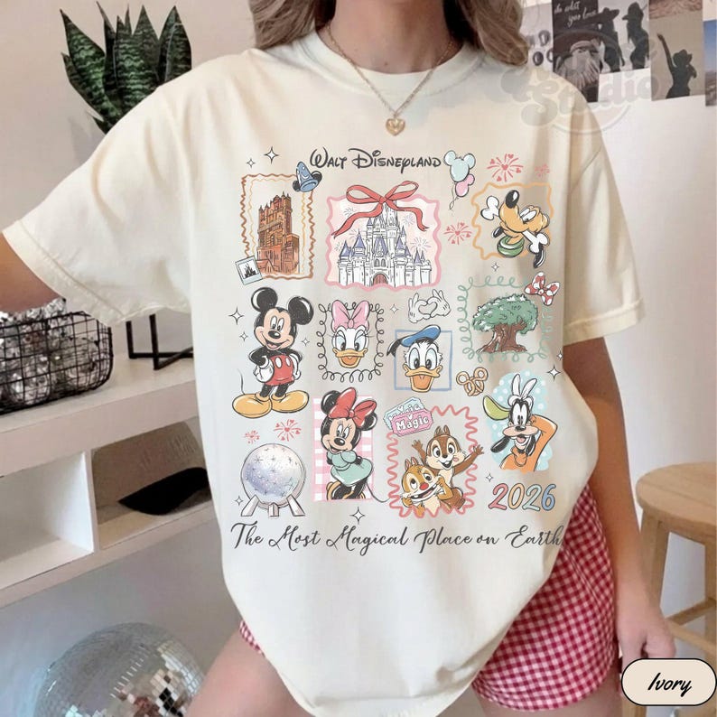 Walt Disneyland Shirt, Comfort Colors® Retro Mickey And Friends Shirts, Retro Disneyland Tee, Disney 2026 Trip Disney Vacation Shirts