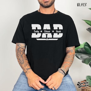 Camiseta personalizada para papá con nombre de niño, regalo perfecto para el Día del Padre. Camiseta personalizada con nombre, regalo para el esposo.