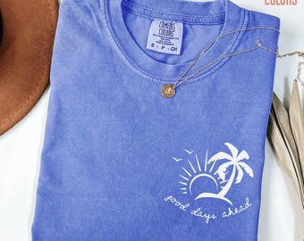 Camiseta de verão Comfort Colors®, camisetas fofas para praia, camiseta de verão feminina, camiseta unissex para férias, roupas de verão fofas, camisetas para férias, presente para ela