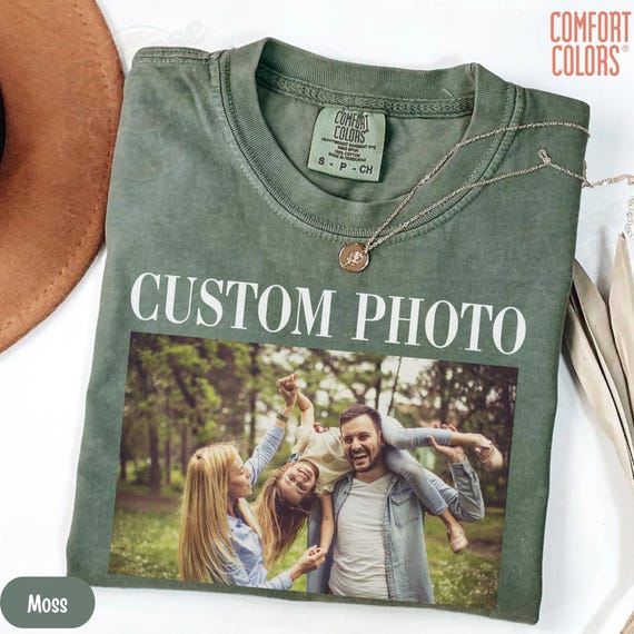 Comfort Colors® Custom Photo T-Shirt, Custom Picture T-shirt, Your Photo Shirt, Family Picture Tee, Personalized Photo Shirt