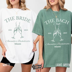 Custom Comfort Colors Bachelorette Party Shirt: The Bach Club Miami Tee