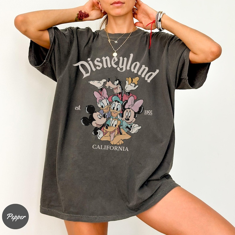 Retro Disneyland California Comfort Color Shirt, Disneyland Est 1955 Shirt, Retro Mickey And Friends Disneyland Shirts, Disney Vacation Tee