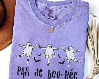 Comfort Colors© Cute Ballet Ghost Shirt, Pas De Boo-ree Ballet, Spooky Dance Teacher Shirt, Spooky Dance Teacher Gift, Funny Halloween Gift