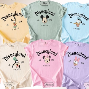 Comfort Colors® Disneyland Paris Shirt, Retro Mickey and Friends T-Shirt, Disneyland France Trip TShirt, Mickey&Co Disney Family Matching