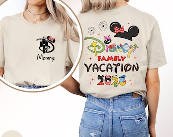 Disney 2026 Familienurlaub Shirts, Mickey Schloss 2026 Shirts, Disneyland Familien Reise Shirt, benutzerdefinierte Mickey Trip Shirt