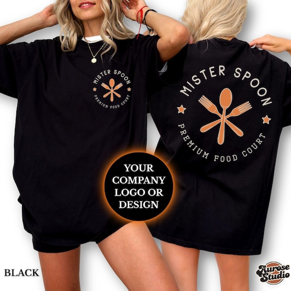 Business Logo Shirt, Custom Company Logo TShirt, Double Sided Personalized Shirt, Custom Design Print Tee for Business, Team or Personal Use