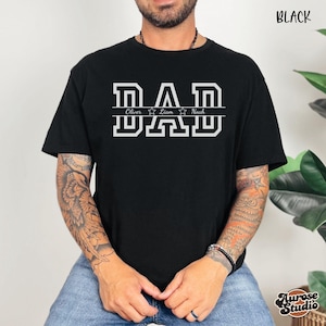 Camiseta personalizada para papá con nombres de niños, regalo perfecto para el Día del Padre. Camiseta con la letra "PAPÁ", regalo para el esposo.