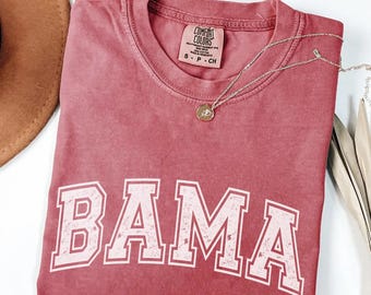 Maglietta retrò Alabama Comfort Colors: maglietta da gioco invecchiata