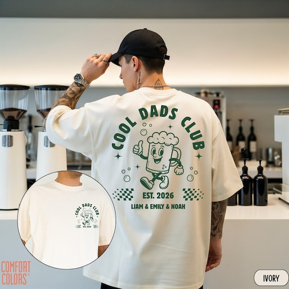 Comfort Colors® Cool Dads Club Shirt, Custom Dad Tshirt with Kids Names, Personalized Dad Tee, Father’s Day Gift Idea For Husband