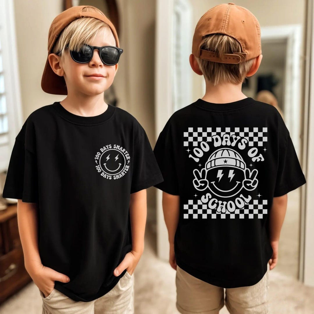 100th Day of School Kids Shirt, 100 Days Smarter Youth T-shirt ...