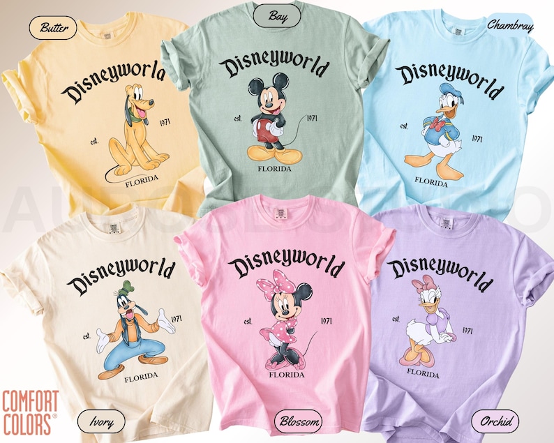 Comfort Colors® Vintage Disneyworld Shirt, Retro Mickey and Friends T-Shirt, Disneyworld Florida Trip Mickey&Co Disney Family Matching Tee