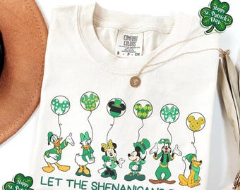 Disney St Patrick's Day Shirt, Comfort Colors® Disney Charaktere St Patrick's Family Passendes TShirt, Mickey & Friends St. Patrick's Shirts