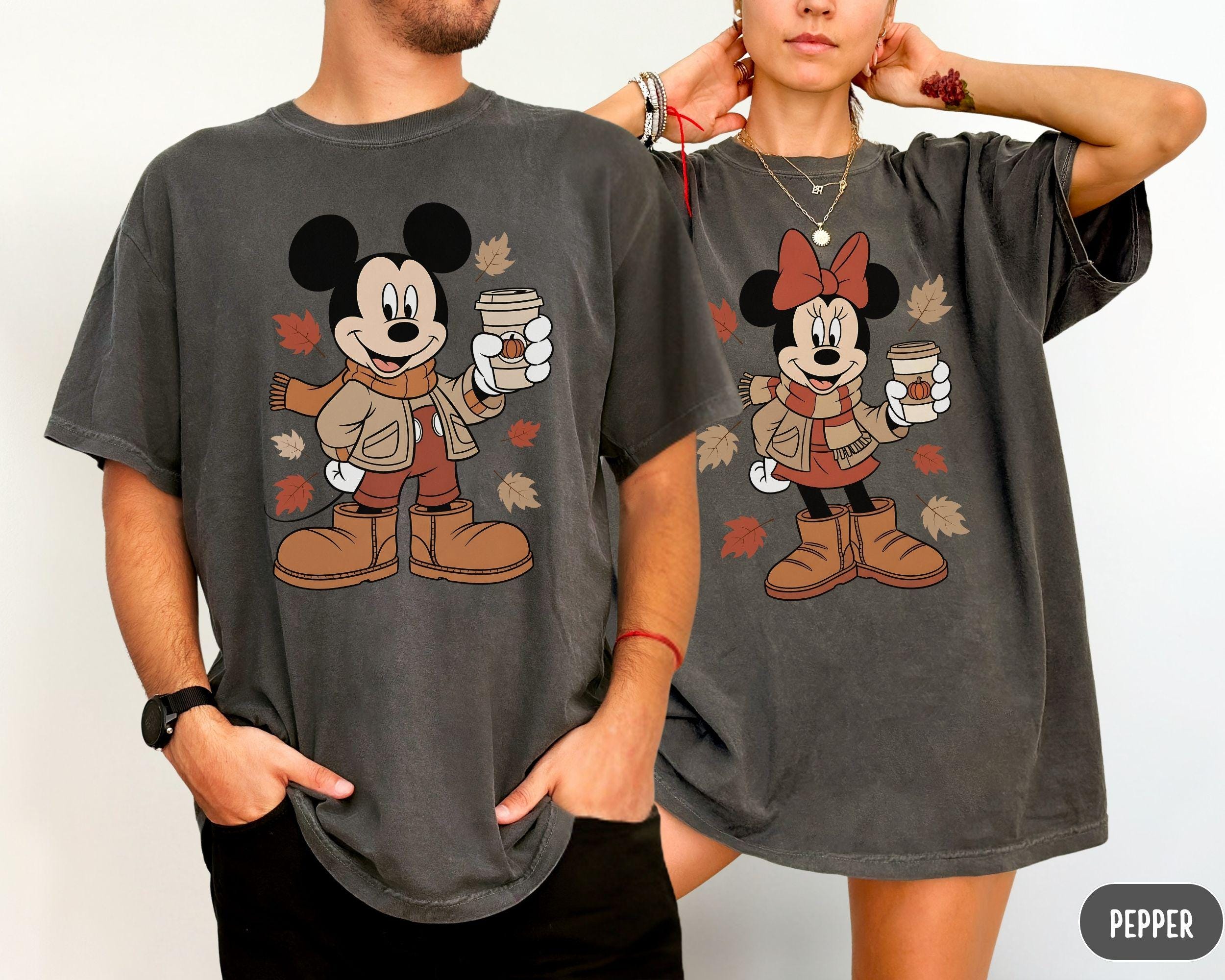 Comfort Colors® Minnie Mickey Fall Disneyland Couple Shirt, Disney