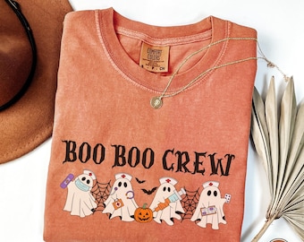 Comfort Colors® Halloween Nurse Shirt, Boo Boo Crew Shirt, Nurse Gift For Women, Spooky Season Shirt, Halloween Nurse Crew Matching Shirt