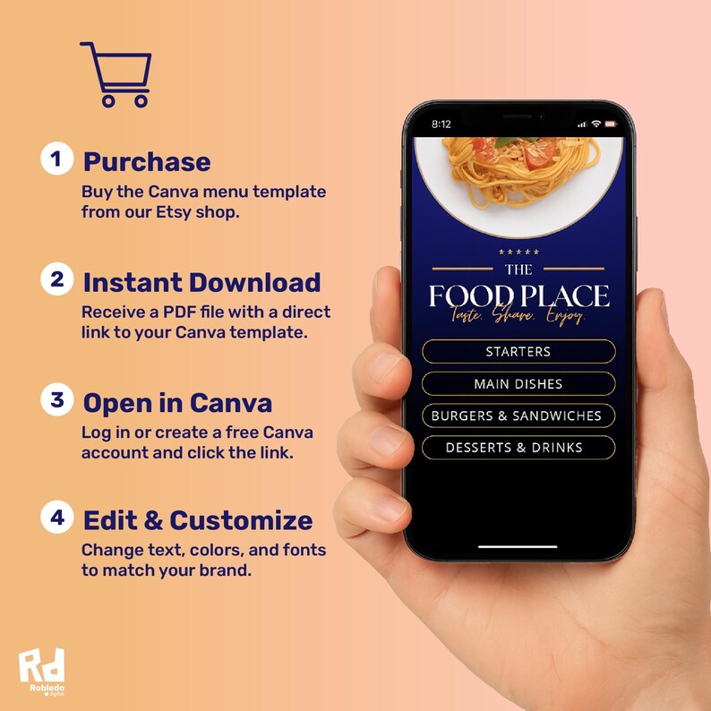 Editable Restaurant Menu Template | Canva Menu Design | Digital ...