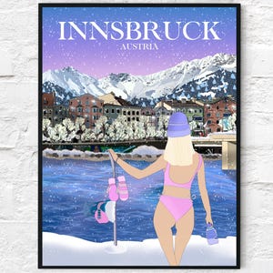 Innsbruck poster, Innsbruck wall art, Austria poster, Austria print, Digital print, Travel gift, Austrian Alps Poster