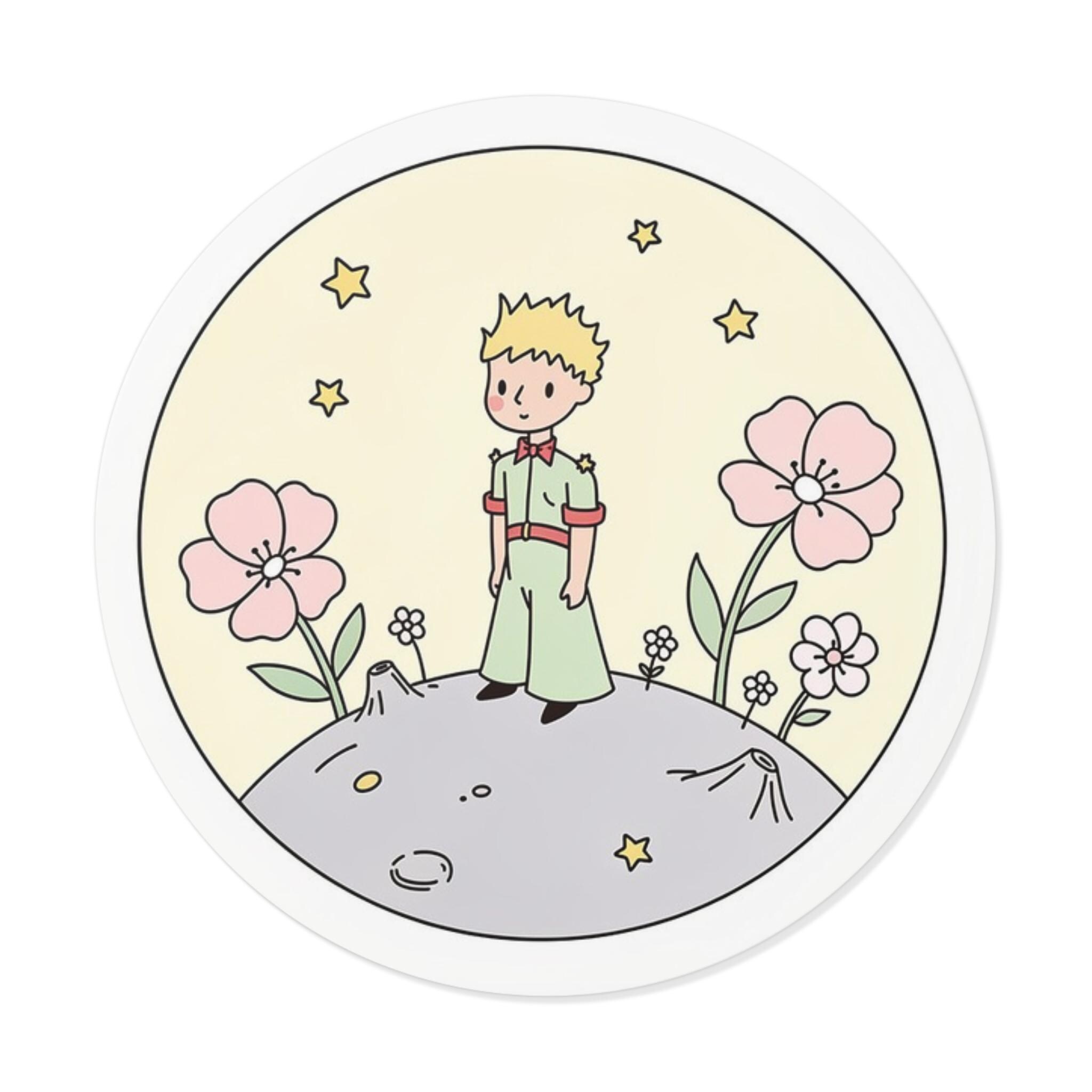 Prince Circle Sticker Le Petit Prince Round Sticker Vinyl Decal Cute Literary Book Lover ...