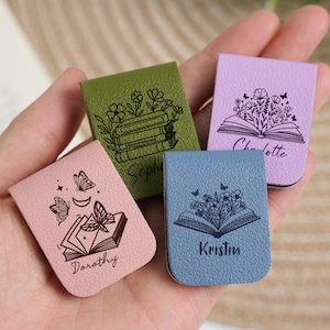 Custom Magnetic Bookmark,Bookmark for Women,Custom leather bookmark,Personalized Bookmark,Bridesmaid gift,Wedding gift,Custom name bookmark