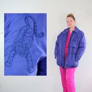 1990s Purple Leopard Ski Jacket by XCT for Roffe // Medium to Large