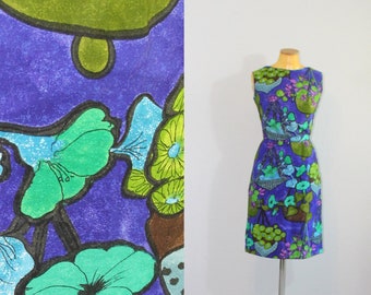 1950s Hawaiian Dress Waltah Clark // Extra Small