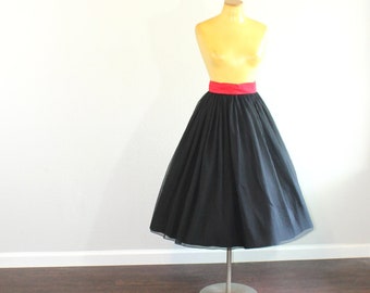 1950s Nene Ricky Black Circle Skirt // Extra Small