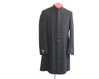 Antique Wool + Cashmere Masonic Knights Templar Order Ceremonial Frock Coat // Extra Small or Small