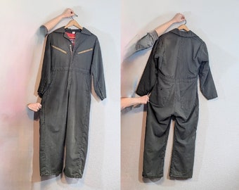 1970s Big Smith Olive Green Distressed Insulated Coveralls // Size 36 Short