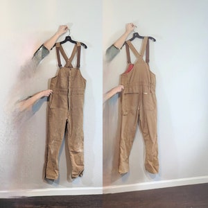 1970s Walls Tan Blizzard-Pruf Insulated Workwear Overalls // Men's 34-36 Reg image 1