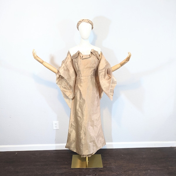 1950s Gold Lame 3 Piece Evening Gown Ensemble // Extra Extra Small