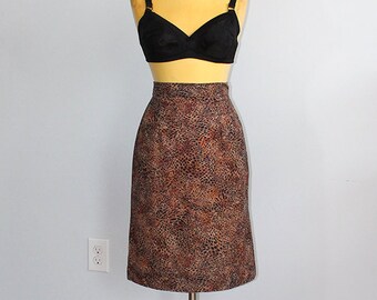 1960s Cheetah Print Pencil Skirt // Medium