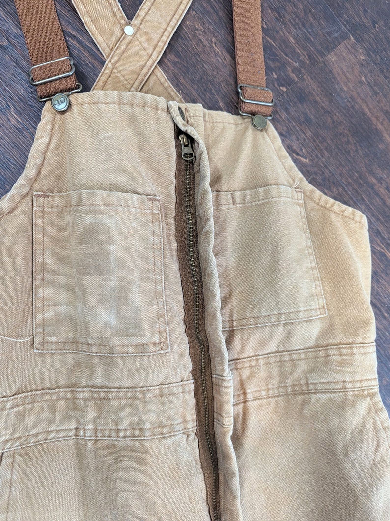 1970s Walls Tan Blizzard-Pruf Insulated Workwear Overalls // Men's 34-36 Reg image 5