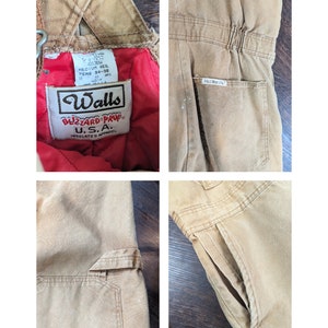 1970s Walls Tan Blizzard-Pruf Insulated Workwear Overalls // Men's 34-36 Reg image 9