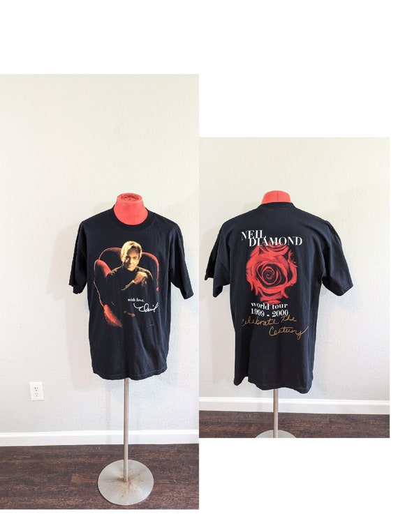 1990's Neil Diamond Black Concert World Tour Tee /