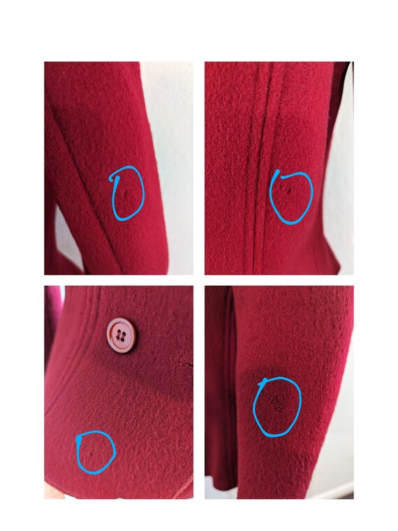 1980s Albert Nipon Red Wool Blazer Jacket // Extr… - image 9